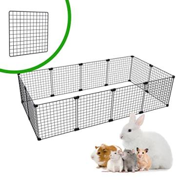 Imagem de CERCADO ARAMADO PET PORQUINHO DA ÍNDIA HAMSTER TWISTER 60X120X30 MALHA 2,5X2,5 PRETO