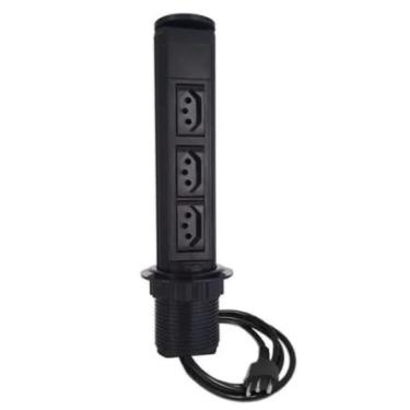 Imagem de Sollux Torre de Tomadas Retrátil Embutir Mesa Multiplug 3 Tomadas USB 127V/250V 4400W 1,5m