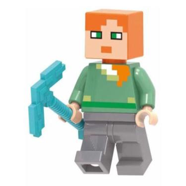 Imagem de Boneco Minifigure Blocos De Montar Alex Minecraft