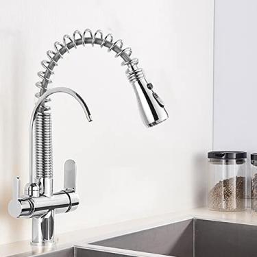 Imagem de Torneira de cozinha de água de purificação de ouro preto rotação de 360 graus torneira de água pura filtrada guindaste multifuncional torneira misturadora Torneira, cromo B, China