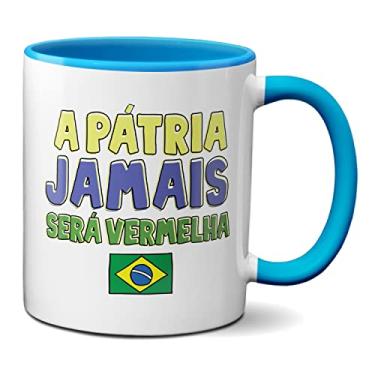 Imagem de Caneca Presente A Pátria Jamais Será Vermelha Bolsonaro2022 (Azul)