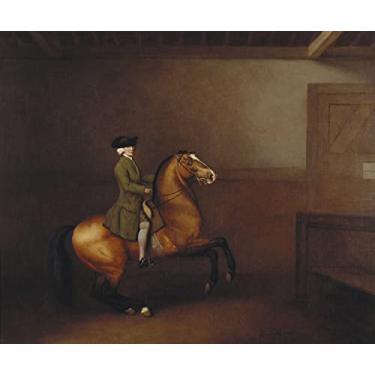 Imagem de Retrato de um Cavalheiro Montado em seu Cavalo Inglaterra Pintura de George Stubbs Repro em Tela"canvas" ou Arte em Papel (Arte Papel, 22cm X 30cm)