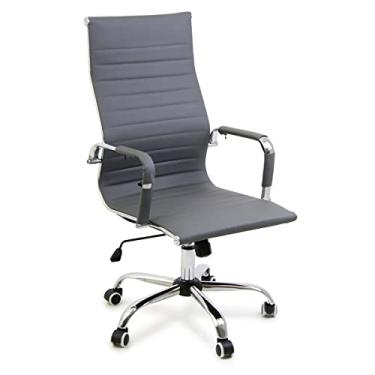 Imagem de Cadeira Alta De Escritorio Esteirinha Giratoria Ergonomica (Cinza)