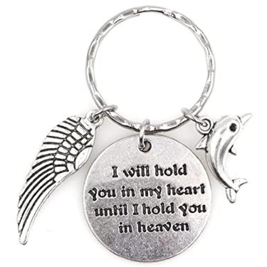 Imagem de I Will Hold You in My Heart till I Hold You in Heaven Angel Wing Dolphin Keychain 115C
