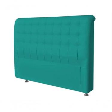 Imagem de Cabeceira Dama 1,60 Cm Cama Box Queen Suede Azul Turquesa