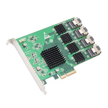 Imagem de Placa Controladora IO Crest 16 Portas SATA III PCIe 2.0 x2 Verde, SI-PEX40097