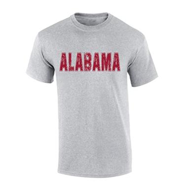 Imagem de Camiseta masculina de manga curta com estampa de time de futebol americano com nome envelhecido, Alabama, GG
