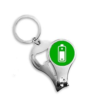 Imagem de Chaveiro Abridor de Garrafas Cortador de unhas quadrado verde Charge