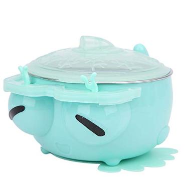 Imagem de Tigela de isolamento, utensílios de injeção de água, utensílios de mesa de aço inoxidável, tigela fofa para bebê, para crianças (verde)