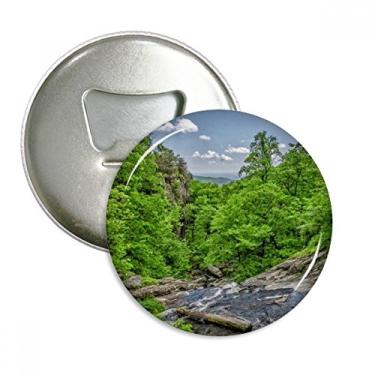 Imagem de Stream Green Silvicultura Ciência Natureza Cenário Abridor de Garrafas Imã de Geladeira Emblema Multifuncional