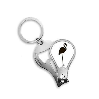 Imagem de Cortador de unha preto flamingo bonito animal retrato cortador abridor chaveiro tesoura