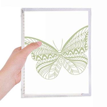 Imagem de Caderno de papagaio de borboleta verde diário de folhas soltas recarregáveis