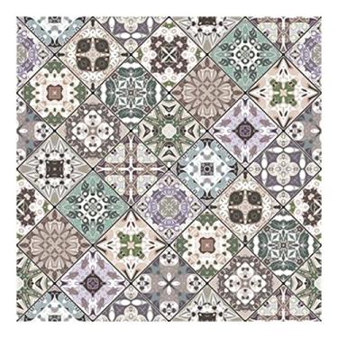 Imagem de Tapetes de área de designer, costura de estilo étnico boêmio colorido flores europeias quadrado sala de estar quarto tapete de mesa (cor: E, tamanho: 140x140cm)