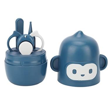 Imagem de Natudeco Mini Kit de Unhas para Bebês Conjunto de Ferramentas de Unhas Macaco Bonito Cabeça Redonda Durável Fácil Limpeza Azul Recém-nascido Mãe Recém-nascido Casa Cuidados de Beleza