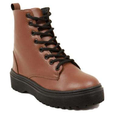 Imagem de Bota Coturno Casual Master Shoes Com Detalhe Em Ziper E Salto Reto Tra