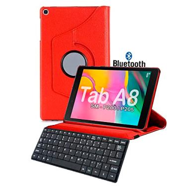 Imagem de Capa Teclado Para Samsung Tab A8 8" Sm-P200 Sm-P205 Giratoria 360° Linha Premium - Álamo (VERMELHO)