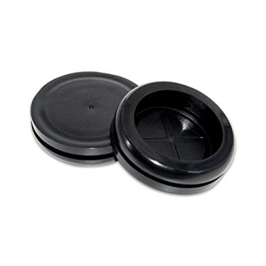Imagem de Flyshop Argola de borracha preta de 25 mm de 2,54 cm, ID de 20 mm, argolas de furo de proteção de fio de borracha sintética plugue de furo de firewall, redondo, um lado, pacote com 8