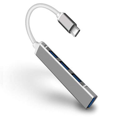 Imagem de Goofly Hub 4 em 1 multifuncional tipo C tipo C para USB3.0 hub USB 2.0 USB3.1 adaptador conversor hub de liga de alumínio para PC laptop cinza
