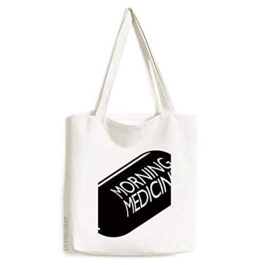 Imagem de Morning Medicine citação Art Deco presente moda sacola sacola de compras bolsa casual bolsa de mão