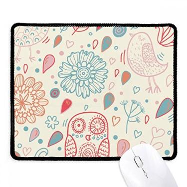 Imagem de Tapete de borracha para jogos com estampa de coruja e flor de plantas