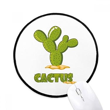 Imagem de Mouse pad verde para suculentas de planta cacto, tapete redondo para escritório