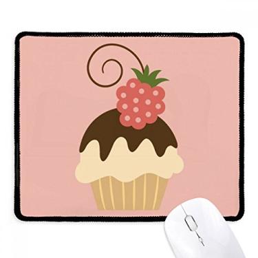 Imagem de Mousepad de borracha com borda costurada para jogos e sorvete de chocolate morango