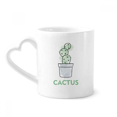 Imagem de Suculentas de cacto em vaso para aquarela caneca de café cerâmica copo de coração de vidro