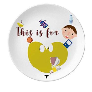 Imagem de Yellow Naughty Emotion Lol Tease prato de porcelana jantar redondo menino homem