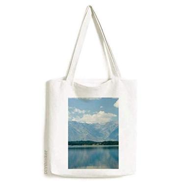 Imagem de Mountain River Forest Reflection Sky Cloud, sacola de compras, bolsa casual