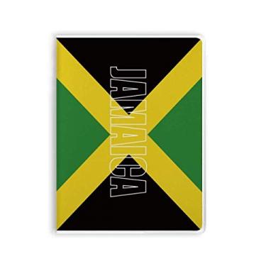Imagem de Caderno com nome da bandeira do país Jamaica, capa de goma para diário de capa macia
