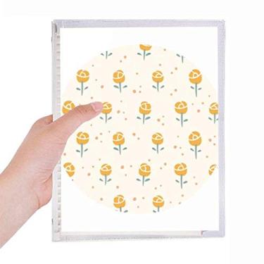 Imagem de Caderno de flores amarelas com estampa de rosas e folhas soltas para diário recarregável