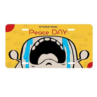 Imagem de DIYthinker Cry Loudly Black Happy Pattern Placa de carro Decoração Dia da Paz