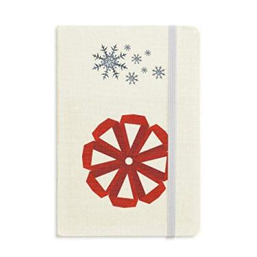 Imagem de Caderno de origami vermelho abstrato floral de Natal grosso flocos de neve inverno