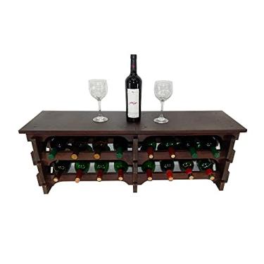 Imagem de Adega Vinho Madeira 16 Garrafas Tipo Mesa Cor Imbuia C08 Cevey Adegas e Artesanatos