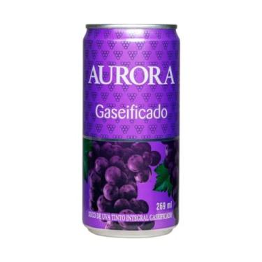 Imagem de Suco De Uva Tinto Gaseificado 100% Suco Aurora 269 Ml Lata Refrigerante Natural e Saudável