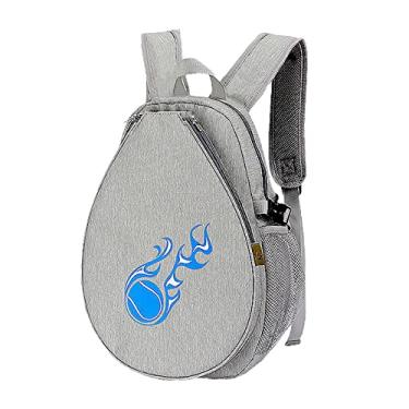 Imagem de rockible Saco de raquete de tênis infantil carregando bolsa de armazenamento Pickleball Paddles mochila para jogadores, meninos meninas, adolescentes, cinza claro