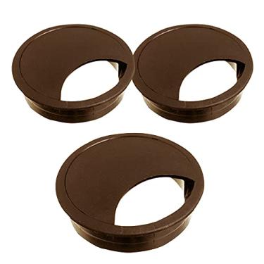 Imagem de Kit Passa Fio 60mm X 20mm 3x para Mesa e Mobiliário (Marrom)