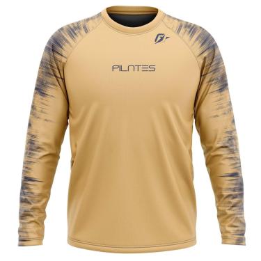 Imagem de Camiseta Manga Longa Unissex Pilates Tecnodots Ocre-Masculino