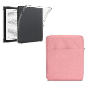 Imagem de enoxboo Capa para Kobo Libra 2 (Release 2021), Tampa Transparente de Back Protective Back TPU para 7 "Kobo Libra 2 Ereader, Vem com Uma Bolsa de Manga