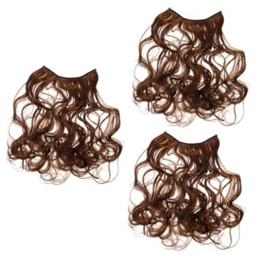 Imagem de POPETPOP 3 Pecas extensões de cabelo ondulado perucas e acessórios peruca de cabelo liso peruca de cabelo humano encaracolado mulheres cabelos cacheados extensão de cabelo cacheado cachos