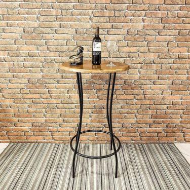 Imagem de Mesa bistrô redonda de madeira- Lais - Metal Art