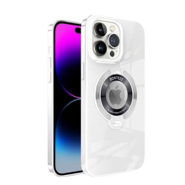 Imagem de Para iPhone 14 Pro Max Capa de luxo galvanizada colorida para iPhone 13 12 14 Pro Max Capa à prova de choque com suporte de pára-choque, AT5, para iPhone 14Pro Max