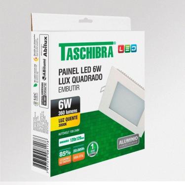 Imagem de Painel De Led Quadrado Embutir 6w Bivolt Taschibra 3000k Luz Quente