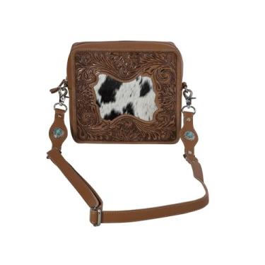 Imagem de Bolsa feminina de couro ocidental - Bolsa de ombro feita à mão em lona reciclada, Dakota Highlands