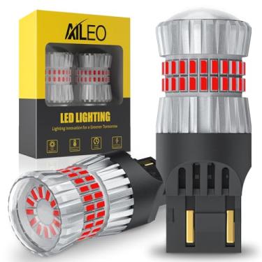 Imagem de AILEO Lâmpadas LED vermelhas brilhantes atualizadas 2024 7440 7443 - Brilho máximo 500% aumentado 2200 lúmens, perfeito para marcha/backup, cauda, freio, seta e vida útil DRL 60.000 horas-2PCS