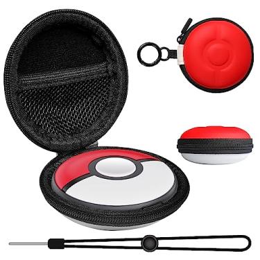 Imagem de PKBD Carrying Case Compatible with Pokémon GO Plus + 2023, Protective Shockproof Hardshell Portable Organizer with Hand Strap, Small Circular Storage Case for Pokemon GO Plus Plus - (Red/White)