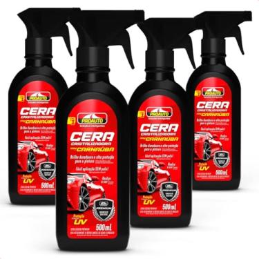 Imagem de KIT 4 Ceras Cristalizadora Liquida Com Carnaúba Proteção Uv Automotivo Pro auto 500Ml