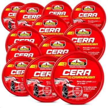Imagem de KIT 12 Ceras Pasta Automotiva Tradicional Com Carnaúba 200G Pro auto
