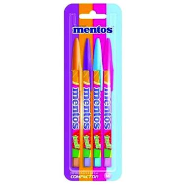 Imagem de Caneta Esferográfica, Jet Lux, Mentos, 4 Cores, Compactor, Blister