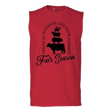 Imagem de Camiseta masculina Fair Season Muscle There is No Business Like Show Business Agriculture Country Farm Life Farmer Pride, Vermelho, G